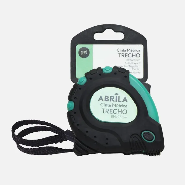 Cinta Metrica Trecho 8mx25mm Negro/verde Autobloqueo,enganche Magnetico,clip,antideslizane