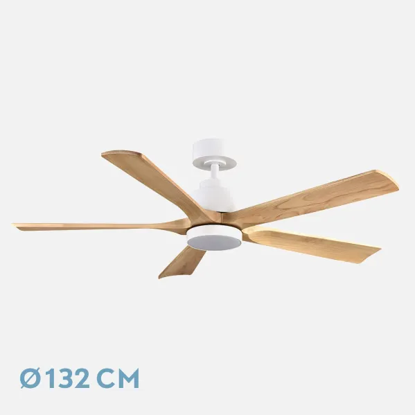 Ventilador Dc Cairo 24w 2400lm Blanco/hay 5asp 132 D 3000k,4500k,6000k,remoto+tempor+memori