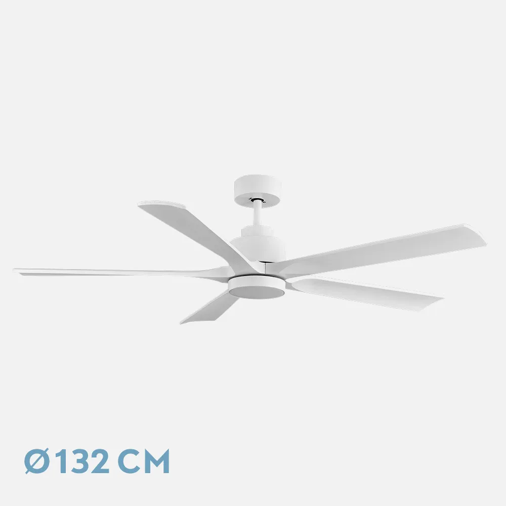 208091528 - Ventilador Dc Cairo 24w 2400lm Blanco 5aspas 132d 3000k,4500k,6000k, Remoto+temporizado+memoria