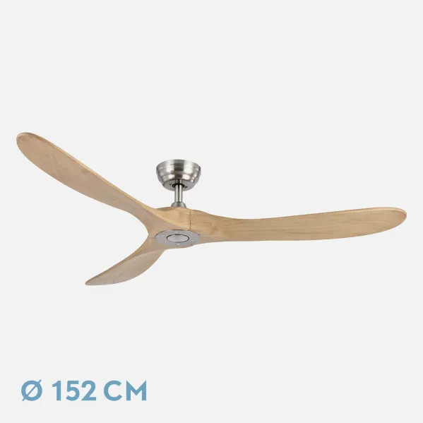 Ventilador Dc Marin Niquel 3 Aspas Haya Sin Luz 6 Velocidades 152d Temporizador Y Remoto 24