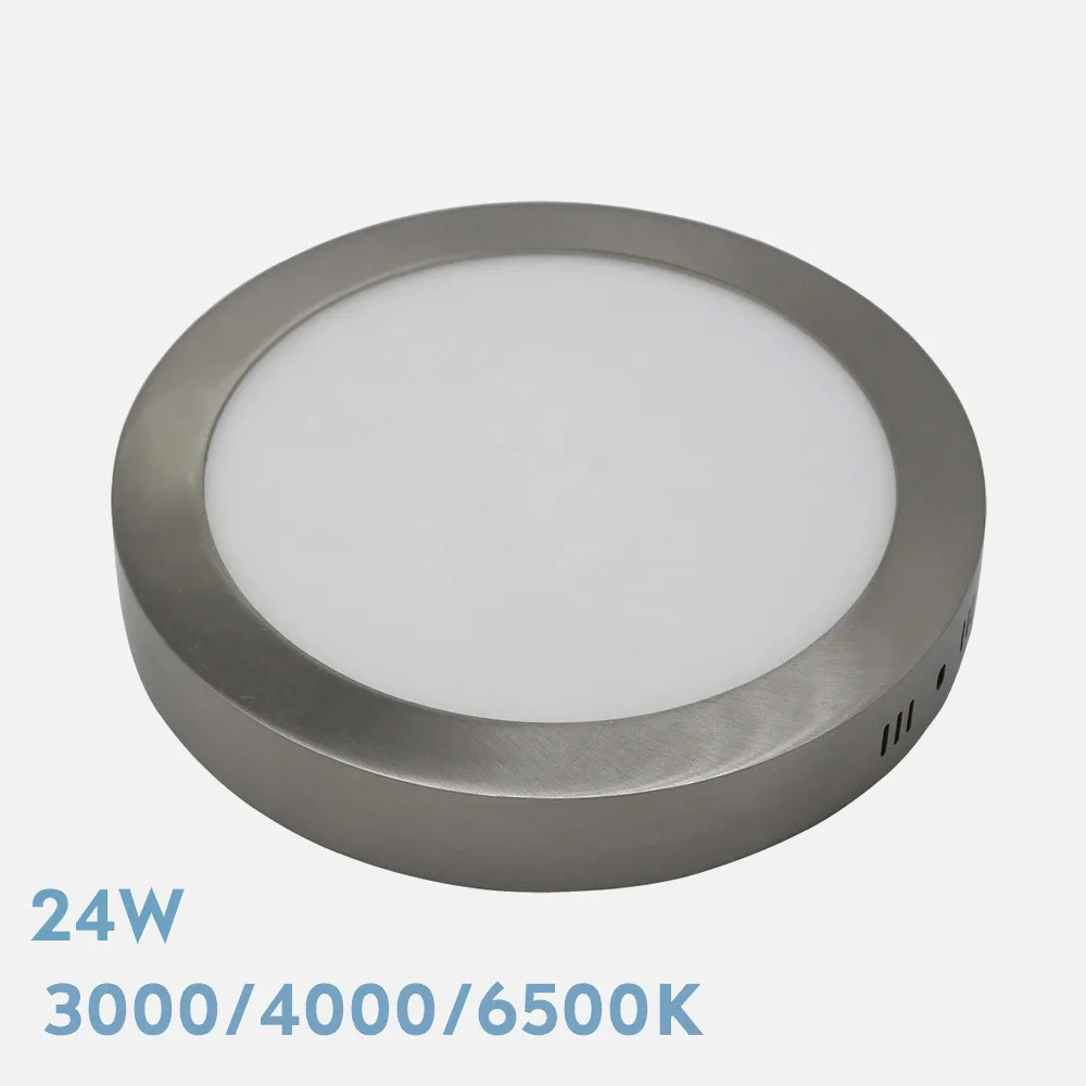 180402403 - Downlight Surface Diorite 24w 3000k-4000k-6500k Nickel 2160lm 3,5x29x29 Cm