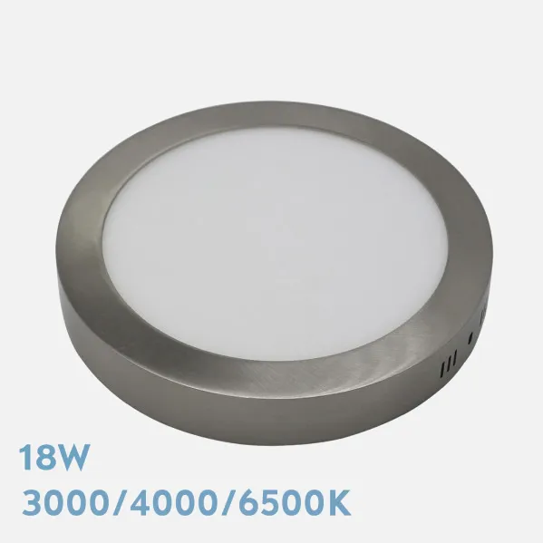 Downlight Surface Diorite 18w 3000k-4000k-6500k Nickel 1620lm 3,5x22x22 Cm