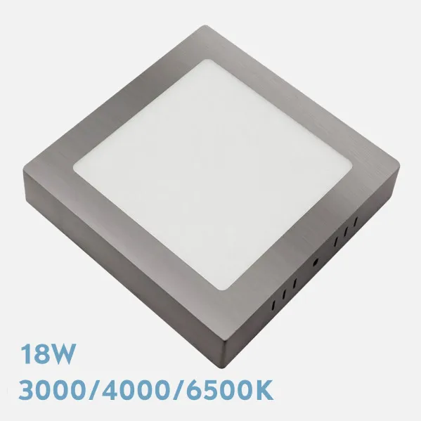 Downlight Superf.gabro 18w 3000k-4000k-6500k Niquel 1620lm 3,5x22x22 Cm