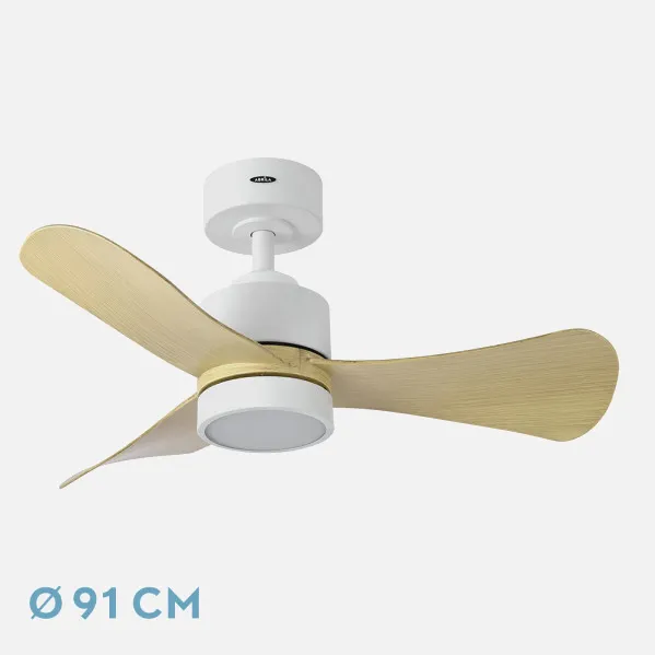 Fan Dc Zepelin 18w 1900lm White/there are 3sails  91d 3000-4000-6500k Remote,memory And Timer