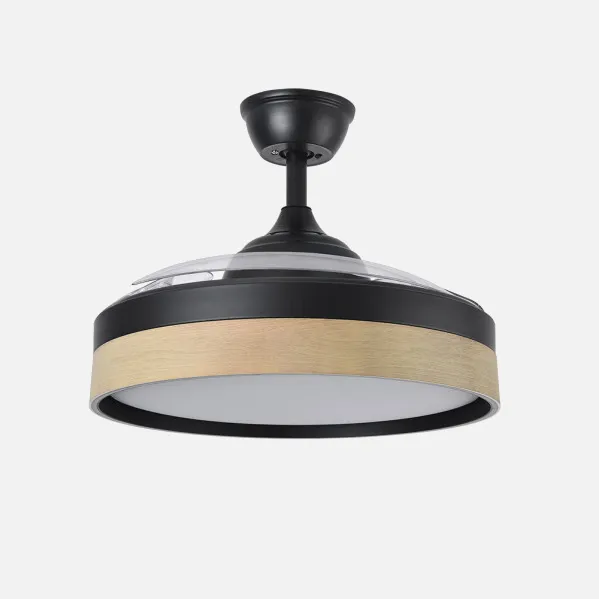 Ventilador Dc Iglu 59w 6980lm Negro/haya 3asp.desplegables 32/47x50/107d.3col,remoto,reg.intensidad,Temporizador, Memoria