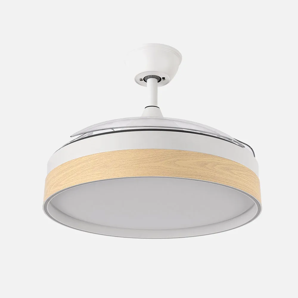 Ventilador Dc Iglu 59w 6980lm Blanco/haya 3asp.desplegables 32/47x50/107d.3colores, Remoto, Temporizador, Memoria