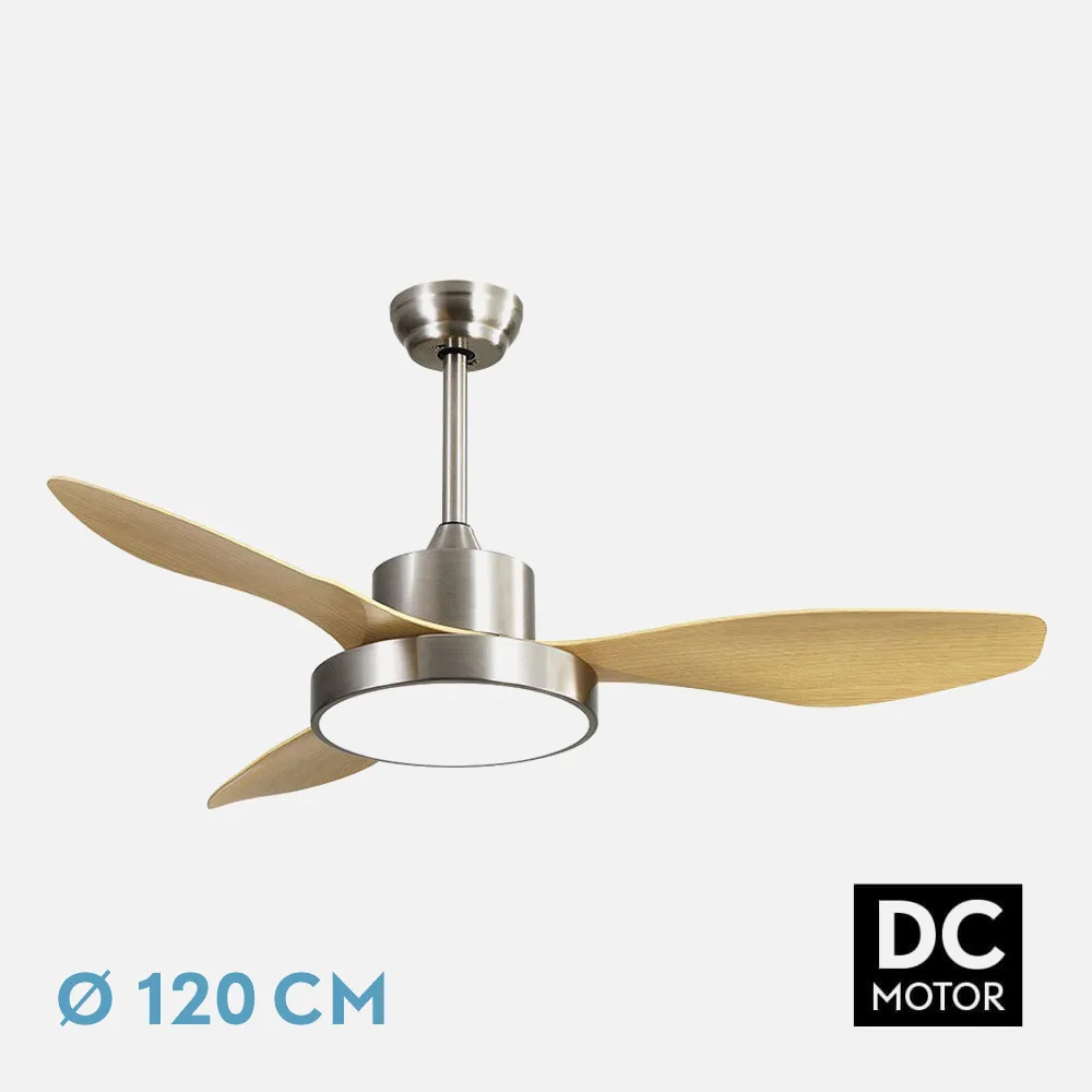 128591342 - Ventilador DC Hayate  48w 4080lm Niq/haya 3 Asp 39/54x120x120cm 3000-4000-6000k C/remoto, Memoria Y Temporizador