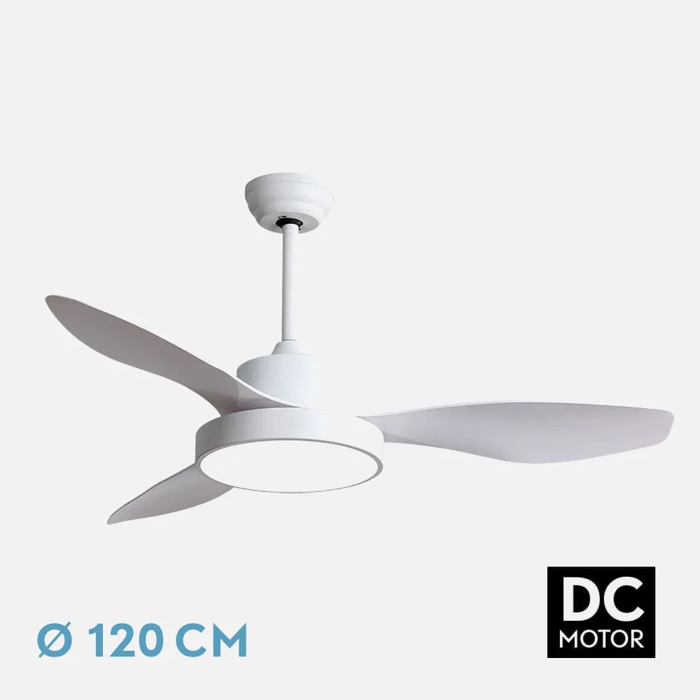 128591301 - Ventilador Dc Hayate 48w 4080lm Blanco 3 Asp 39/54x120x120cm 3000-4000-6000k C/remoto, Memoria Y Temporizador
