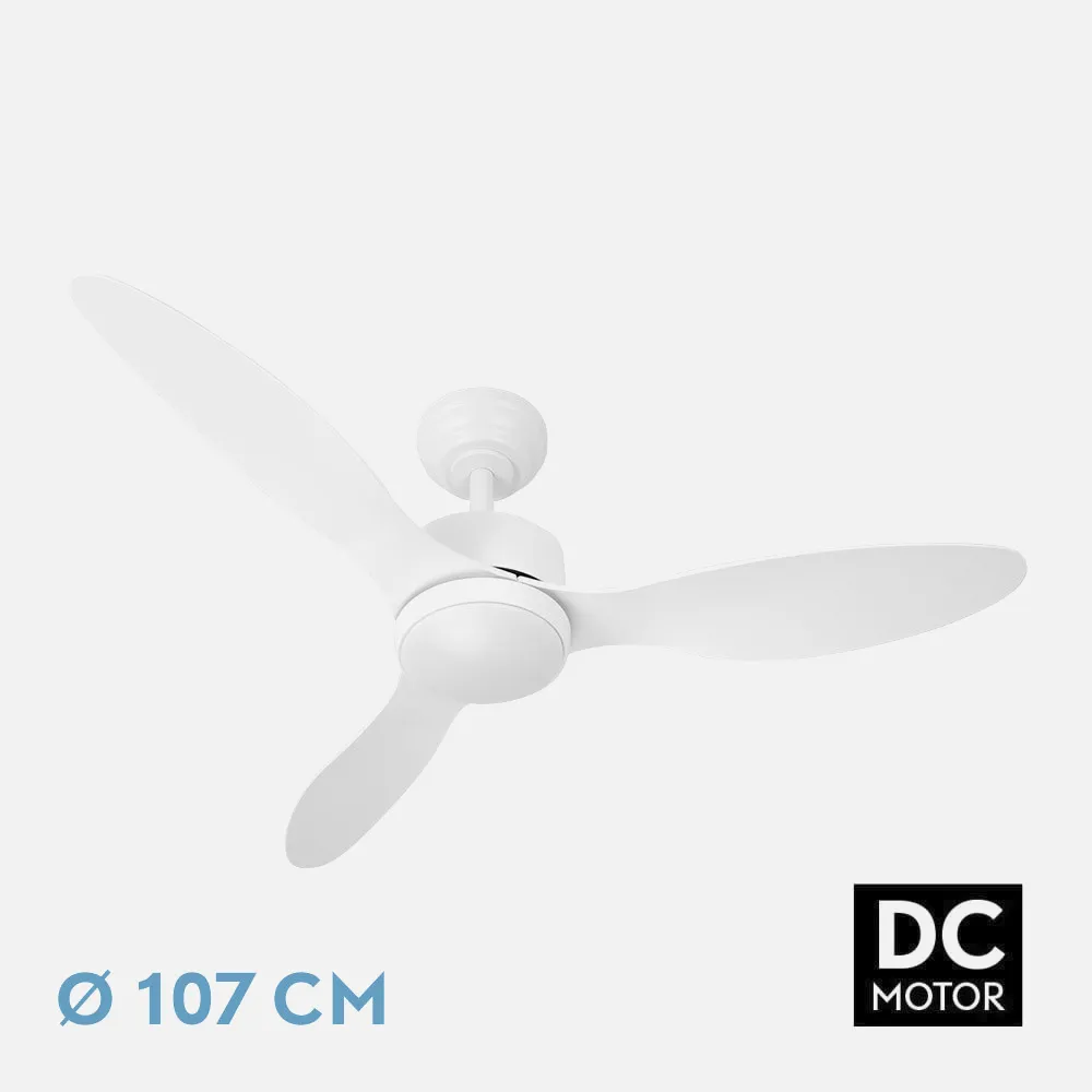 209491301 - Ventilador Dc Serpa 24w Blanco 3aspas 6vel 107d 2424 Lm 3000-4000-6500k Remoto+regulador Intensidad+temporizador+memoria