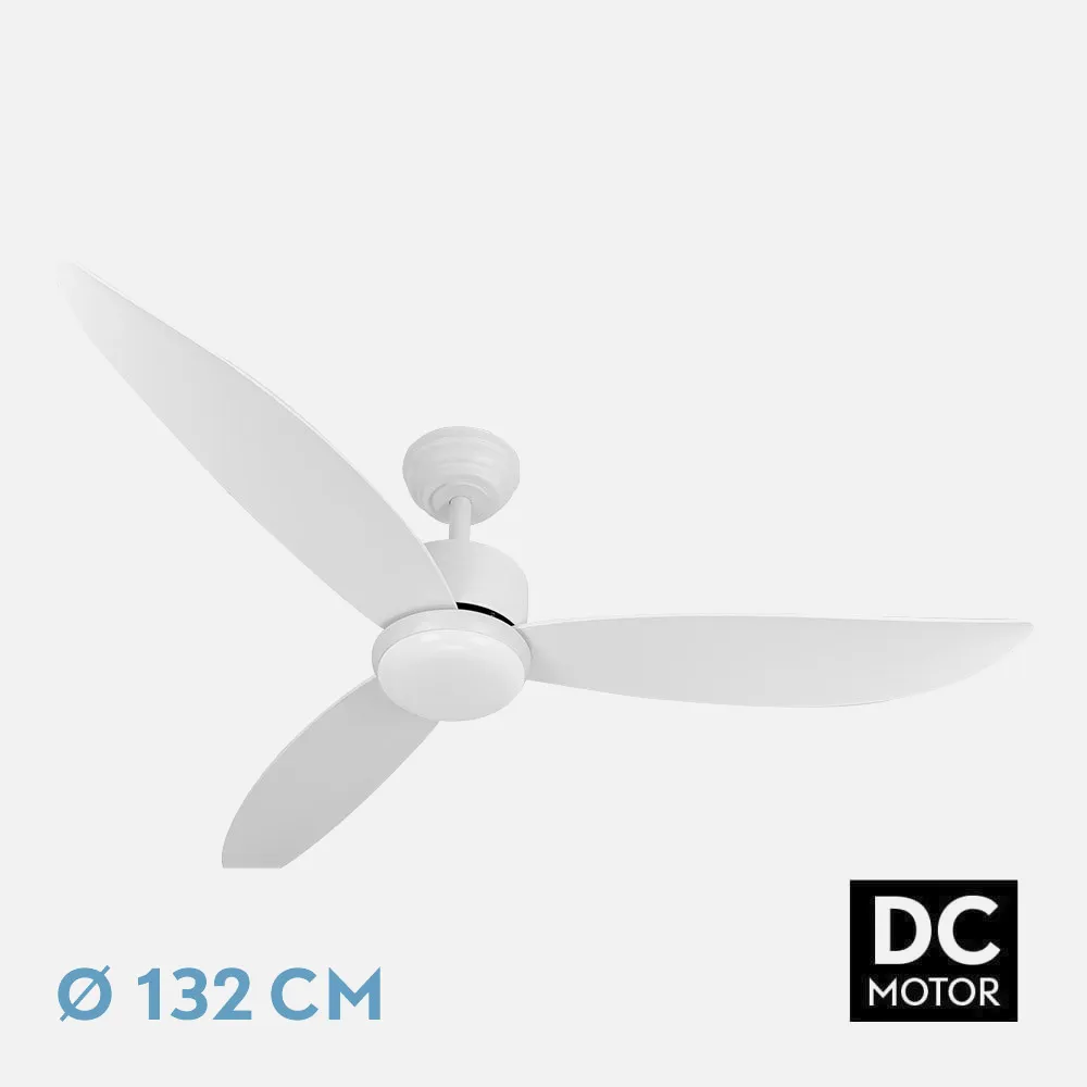 209591301 - Ventilador Dc Genil 24w Blanco 3aspas 6vel 132d 2424 Lm 3000-4000-6500k Remoto+temporizador+memoria
