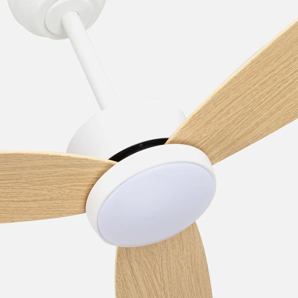 Ventilador Dc Genil 24w Blanco 3aspas Haya 132d 2424lm 3000-4000-6500k Remoto+temporizador+memoria