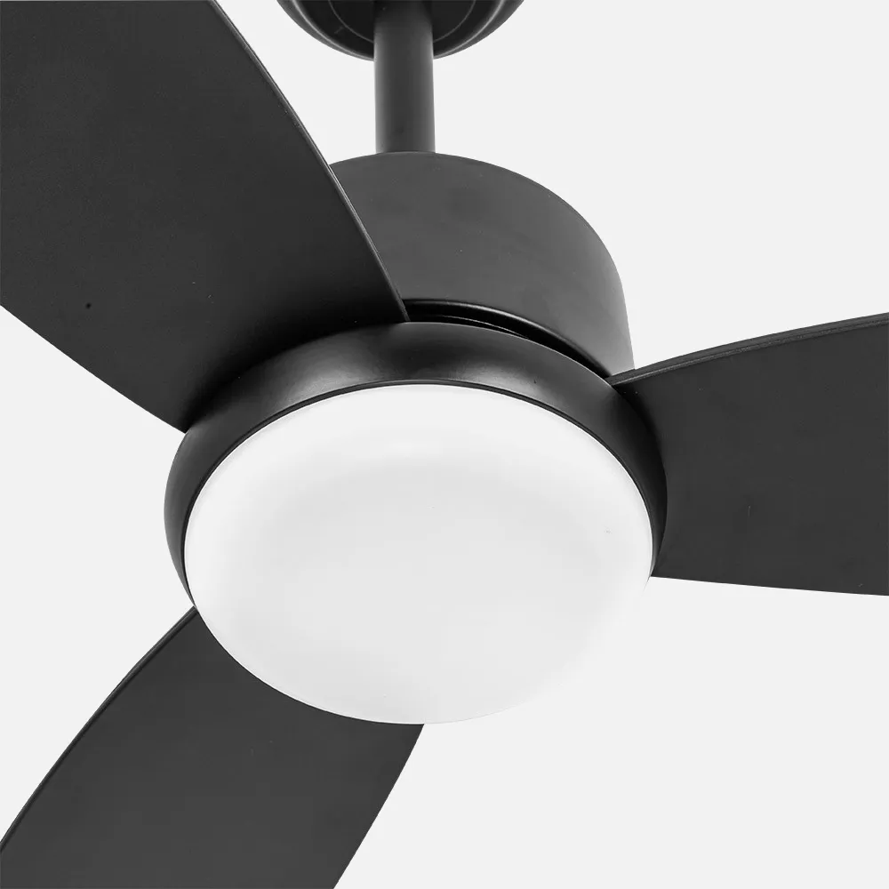 Ventilador Dc Genil 24w Negro 3aspas 6vel 132d 2424lm 3000-4000-6500k Remoto+temporizador+memoria