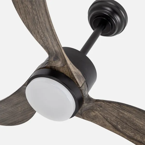 Ventilador Dc Bembezar 24w Negro 3aspas Roble 107d 2424 Lm 3000-4000-6500k Remoto+regulador Intensidad+temporizador+memoria