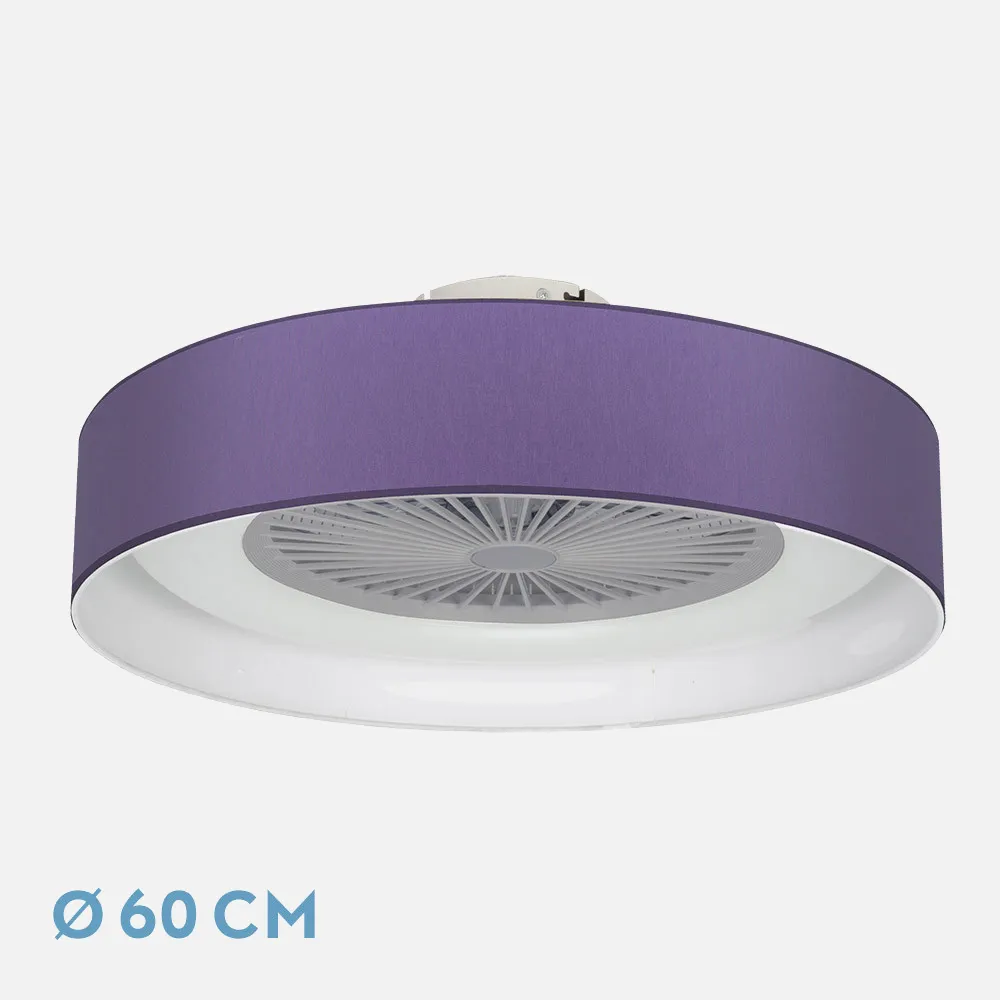 Ventilador Ibor 72w Lila 5 Asp. 60d 3000-4000-6000k 8000lm Inten.reg.remoto.temporiz.memoria