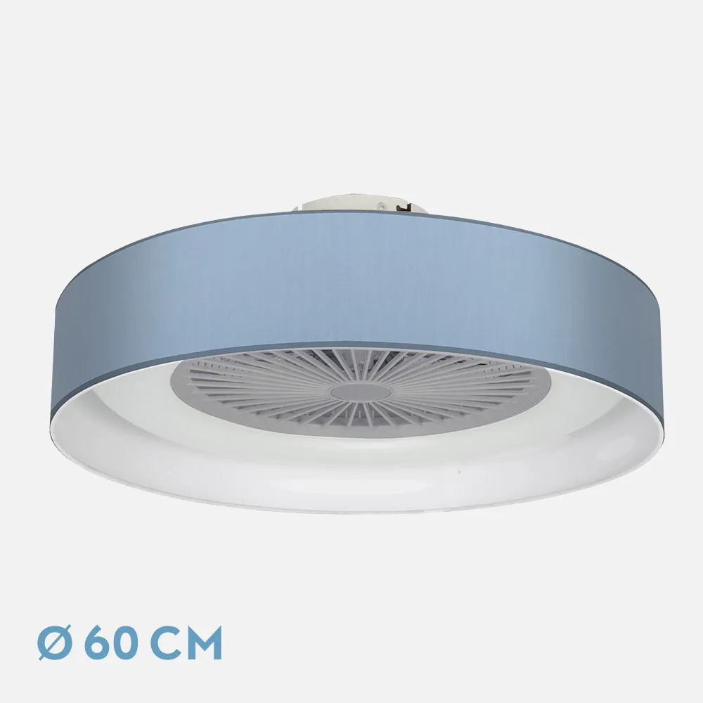 Ventilador Ibor 72w Azul 5 Asp.60d 3000-4000-6000k 8000lm Inten.reg.remoto.temporiz.memoria