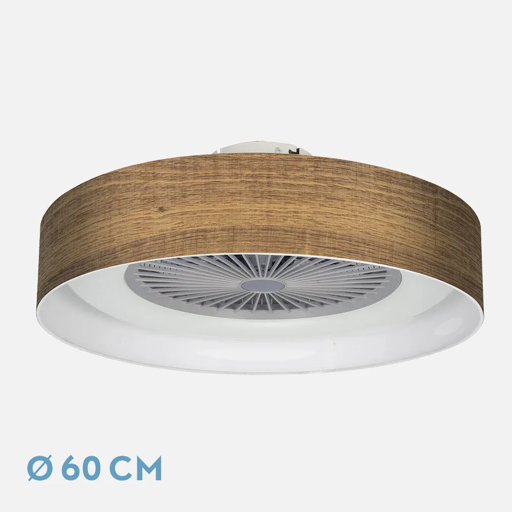 Ventilador Jerte 72w Madera Oscura 60d 3000-4000-6000k 5asp 8000lm Remoto,memori,reg.int,temporizador