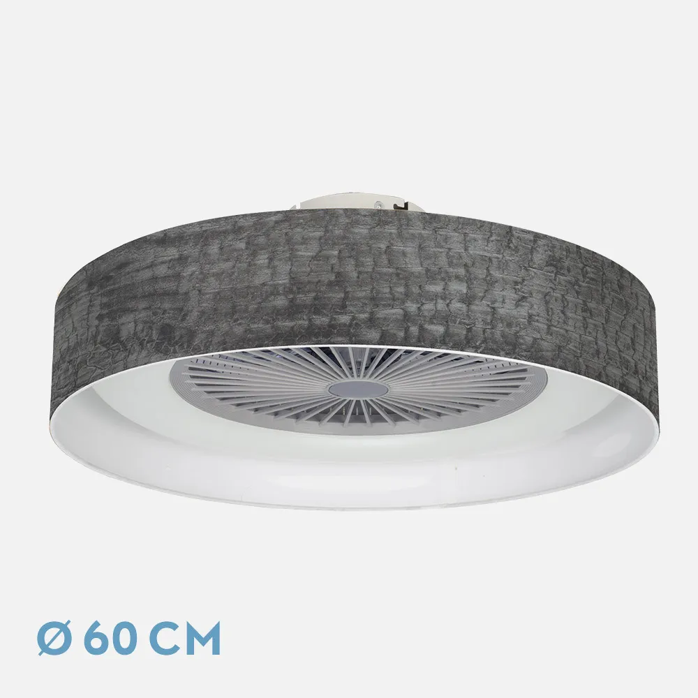 Ventilador Jerte 72w Madera Negra 60d 3000-4000-6000k 5asp 8000lm Remoto,memoria,regulable Intensidad,temporizador
