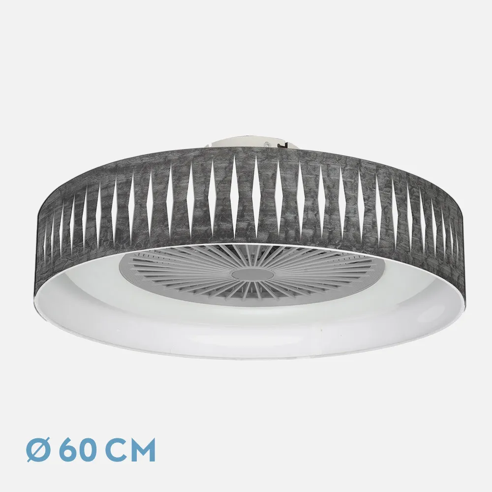 Ventilador Piron 72w Madera Negra/blanco 60d 3000-4000-6000k 5 Asp 8000lm Remoto, Reg Int, Temporizador