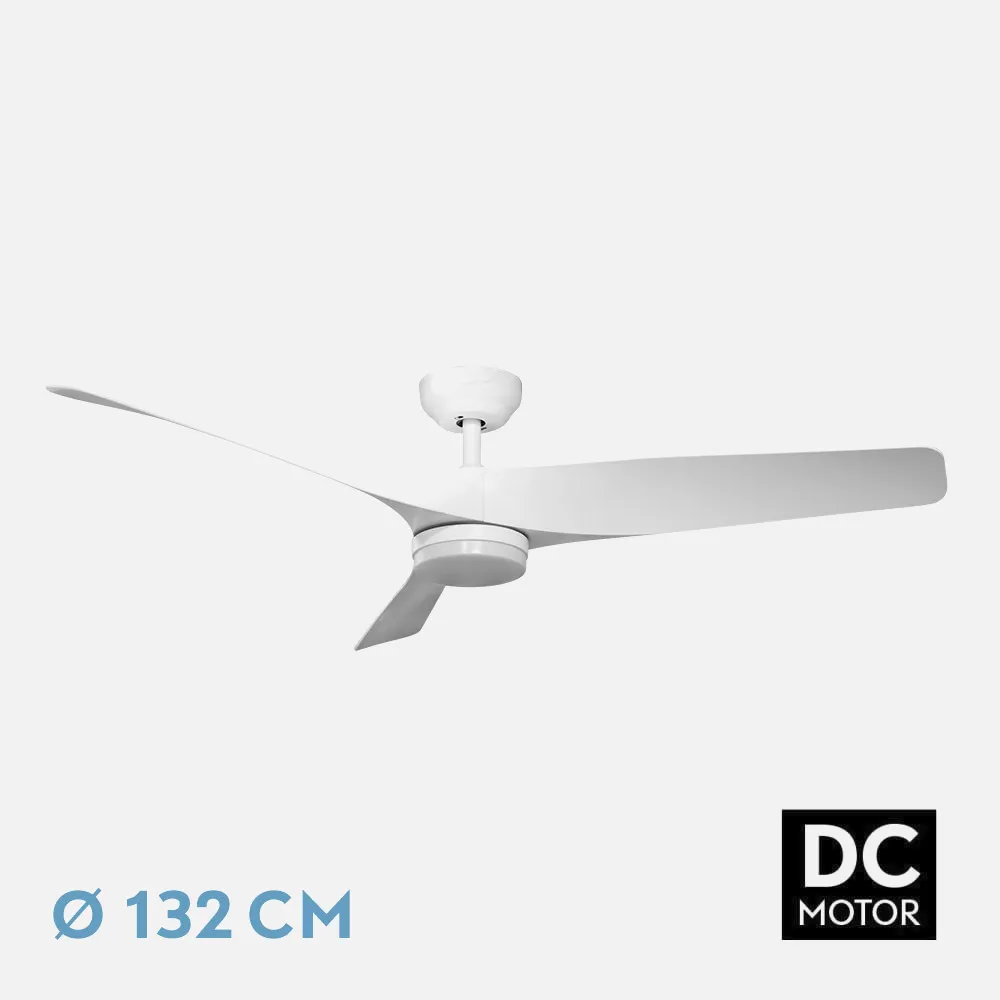 211591301 - Ventilador Dc Niger 22w Blanco 3aspas 132d 6vel. Regulable Intensidad 2180lm 3000k,4000k,6000k Remoto+temporizador+memoria