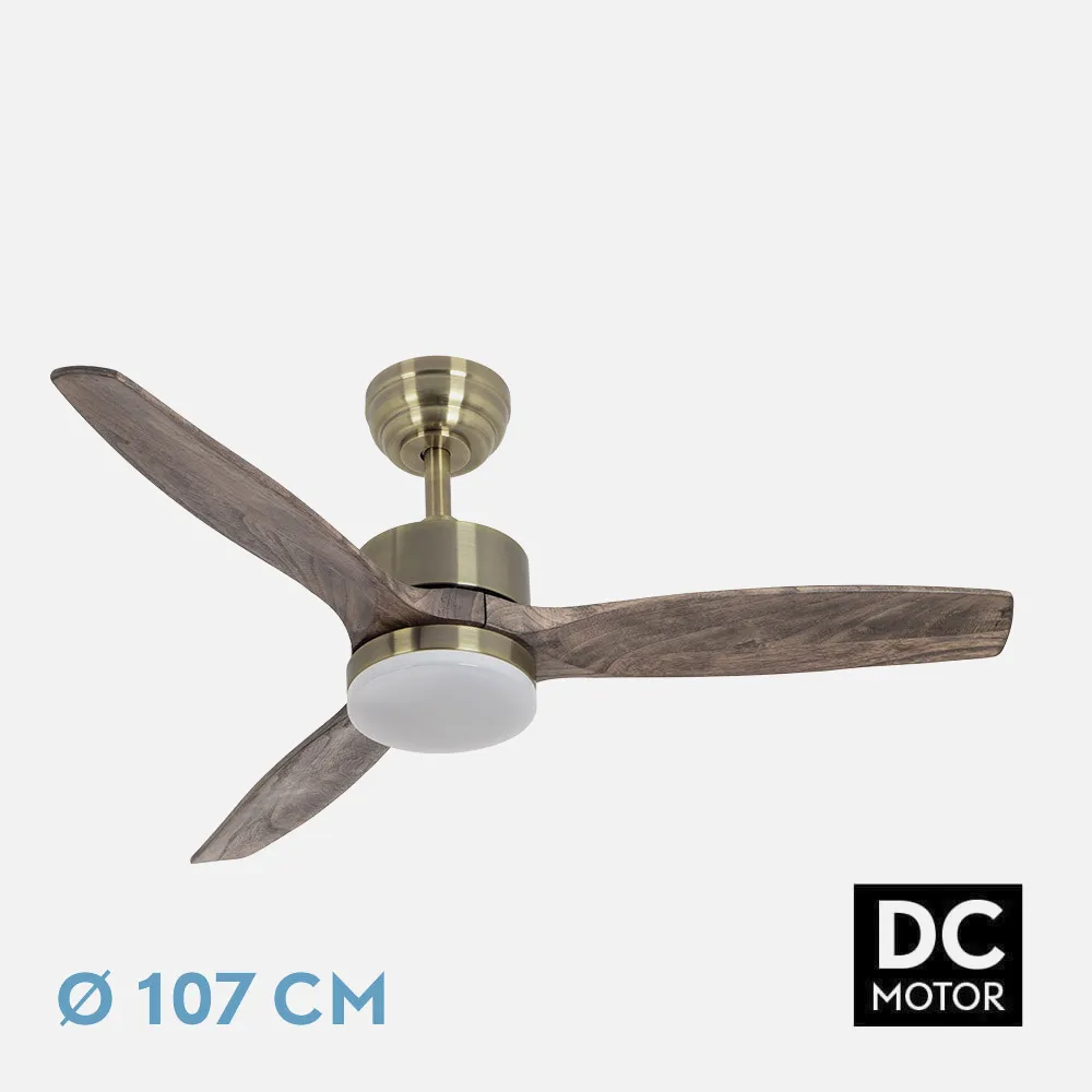209091364 - Ventilador Dc Torino 24w Cuero 3aspas Roble 6vel 107d 2424lm 3000k,4000k,6500k Remoto+temporizador+memoria