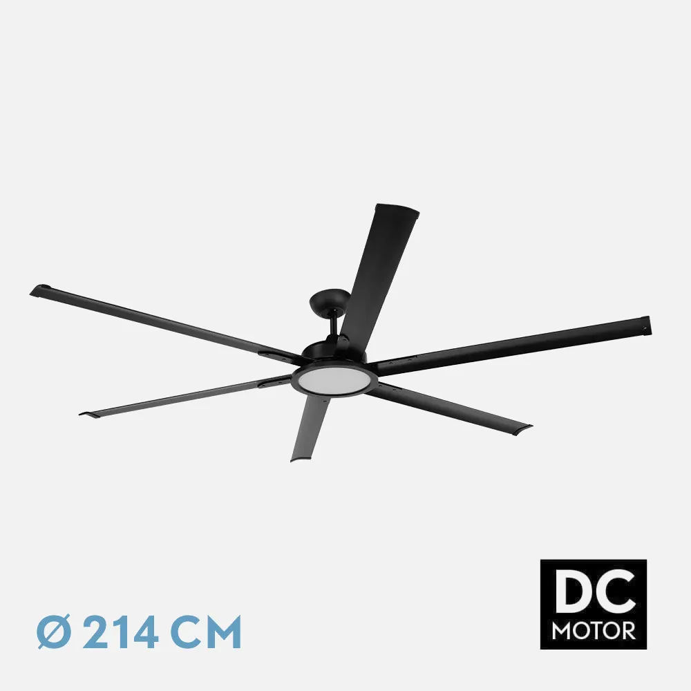 211791609 - Ventilador Dc Almanzor 24w Negro 6asp.214d Regulable Intensidad 2950lm 3000k,4000k,6000k Remoto+ Temporizador+ Memoria