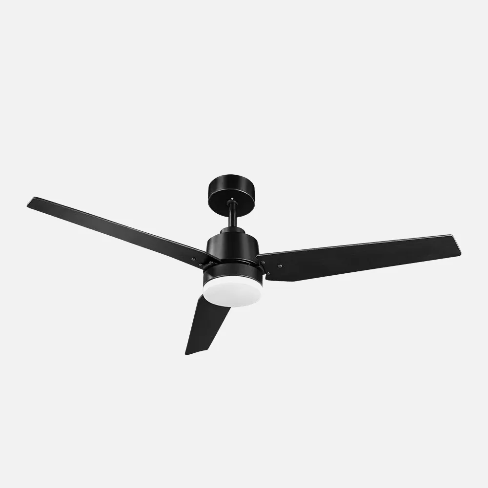 Ventilador Dc Captus 22w Negro 3aspas Negro/roble 132d Reg. Intensidad 2180lm 3000k,4000k,6000k Remoto+ Temporizador+ Memoria