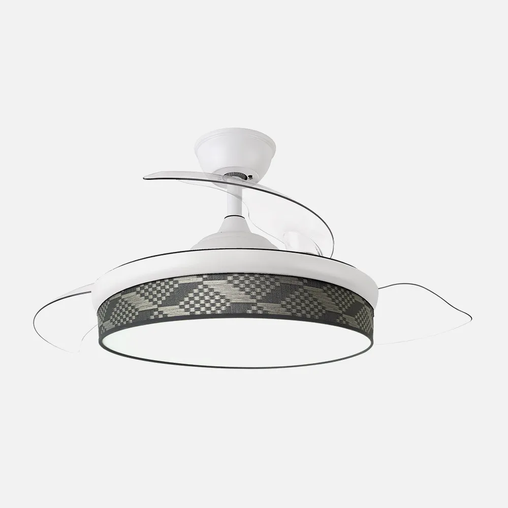 Ventilador Dc Moda 72w Blanc/tetris Gris 91d 3asp 7200lm 3000-4000-6000k Remoto+ Memoria+ Temporizador