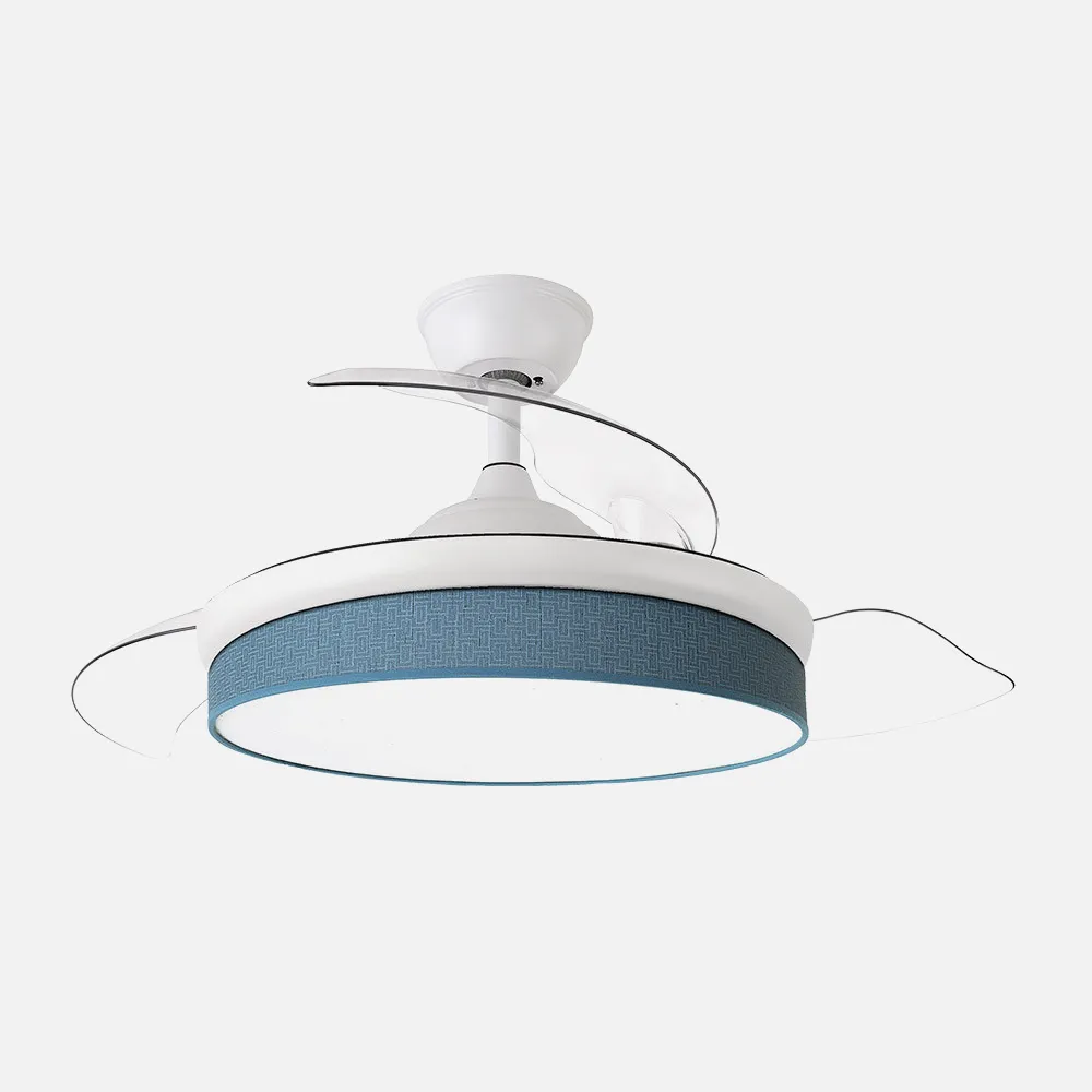 Ventilador Dc Moda 72w Blanco/azul 108d 3aspas 7200lm 3000k,4000k,6000k Remoto+memoria+temporizador
