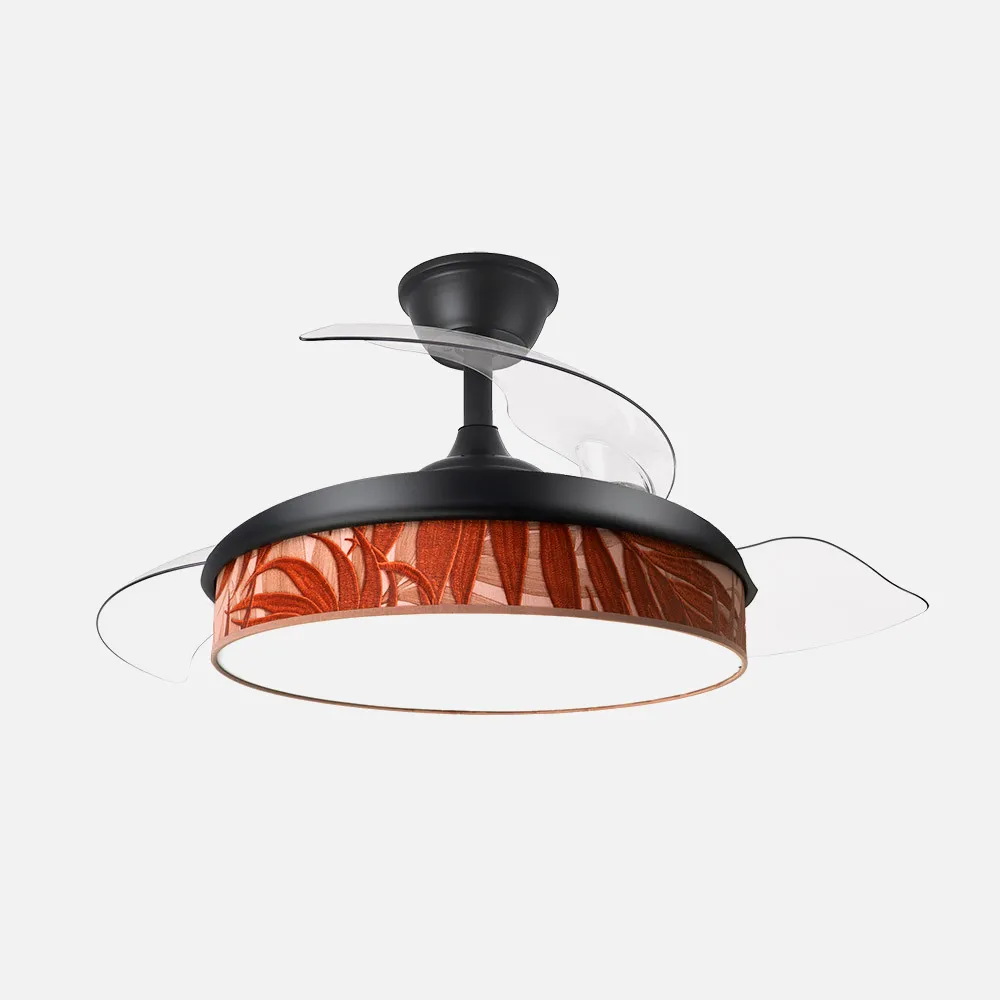 Ventilador Dc Moda 72w Negro/hoja Caldera  91d 3aspas 7200lm 3000k, 4000k, 6000k Remoto+ Memoria+ Temporizador