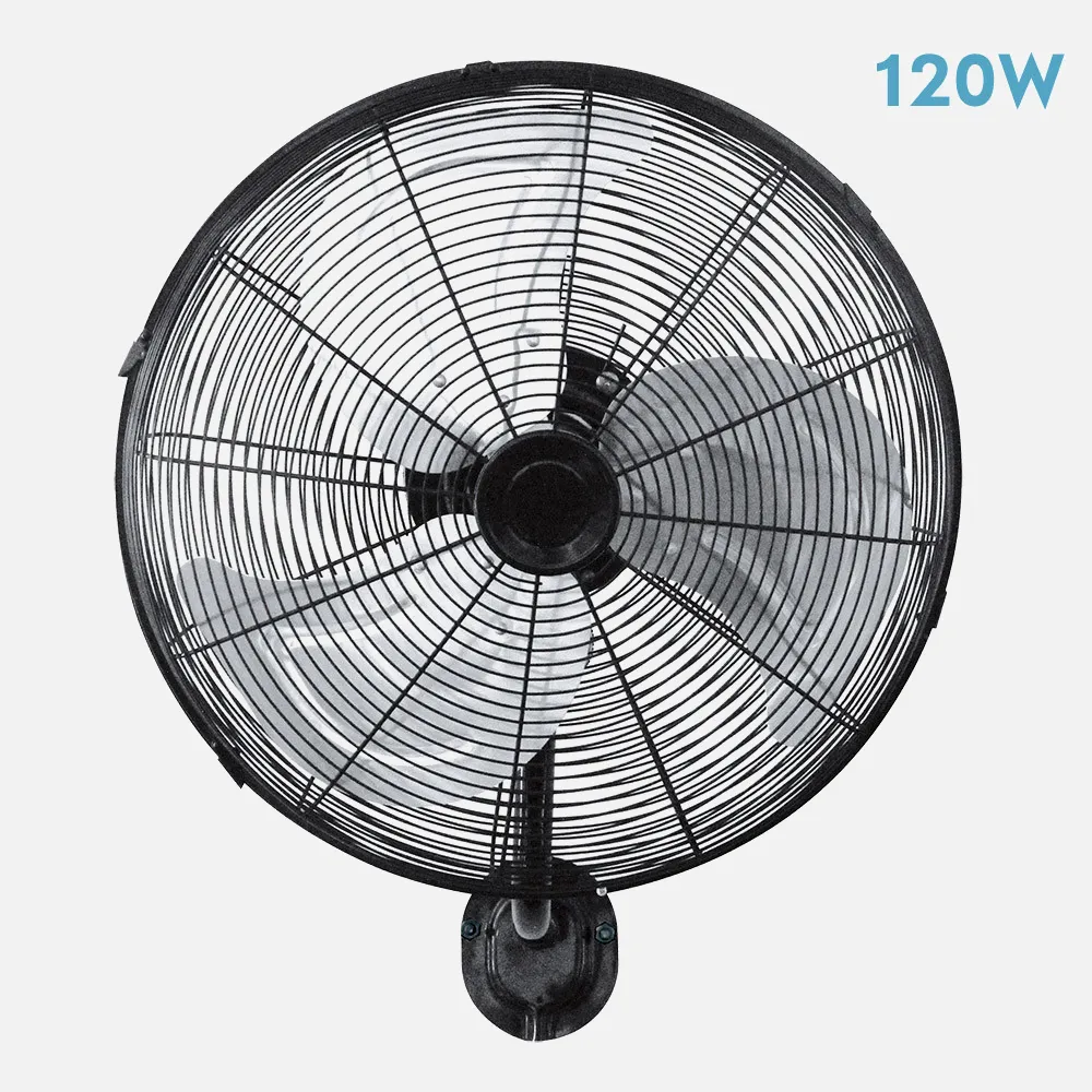 213161220 - Fan Wall Arrecife 120w Black/silver 55d  3 Speeds Adjustable And Oscillating