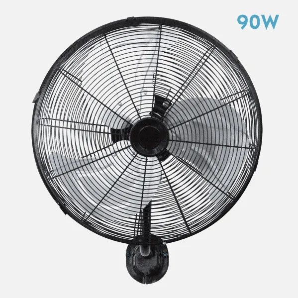 Fan Wall Arrecife 90w Black/silver 45d  3 Speeds Adjustable And Oscillating