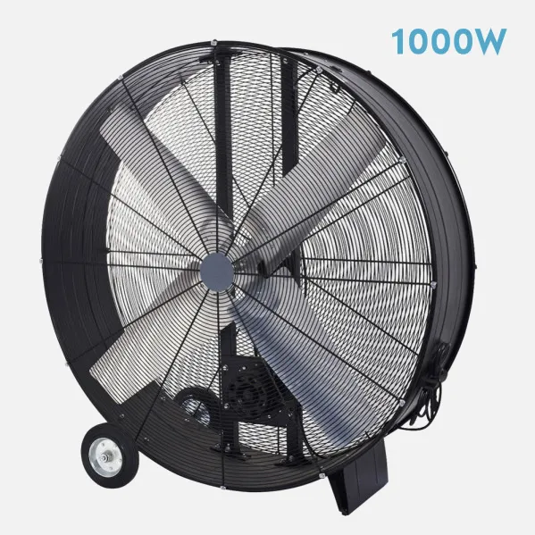 Industrial Fan Maximum 1000w Black 112d 2 Speeds C/wheels