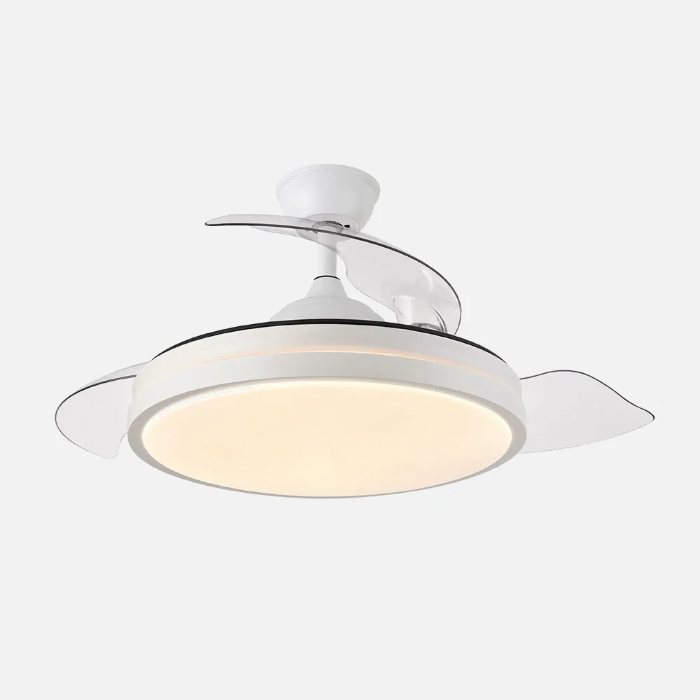 Ventilador Dc Escorpion 59w Blanco 3aspas desplegables 107d 6980lm 3000-4000-6000k Remoto+ Temporizador+ Memoria