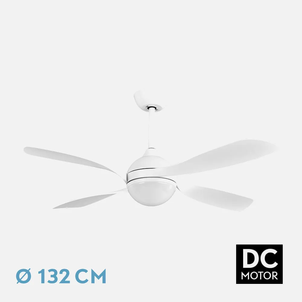 208191401 - Ventilador Dc Livorno 30w 3250lm Blanco 132d 4aspas 3000k,4500k,6000k, Remoto+ Temporizador+ Memoria