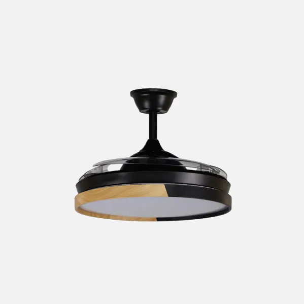 Ventilador Dc Emperador 72w Negro/haya 3aspas Desplegables 108d 7200lm 3000-4000-6000k Remoto+ Memoria+ Temporizador