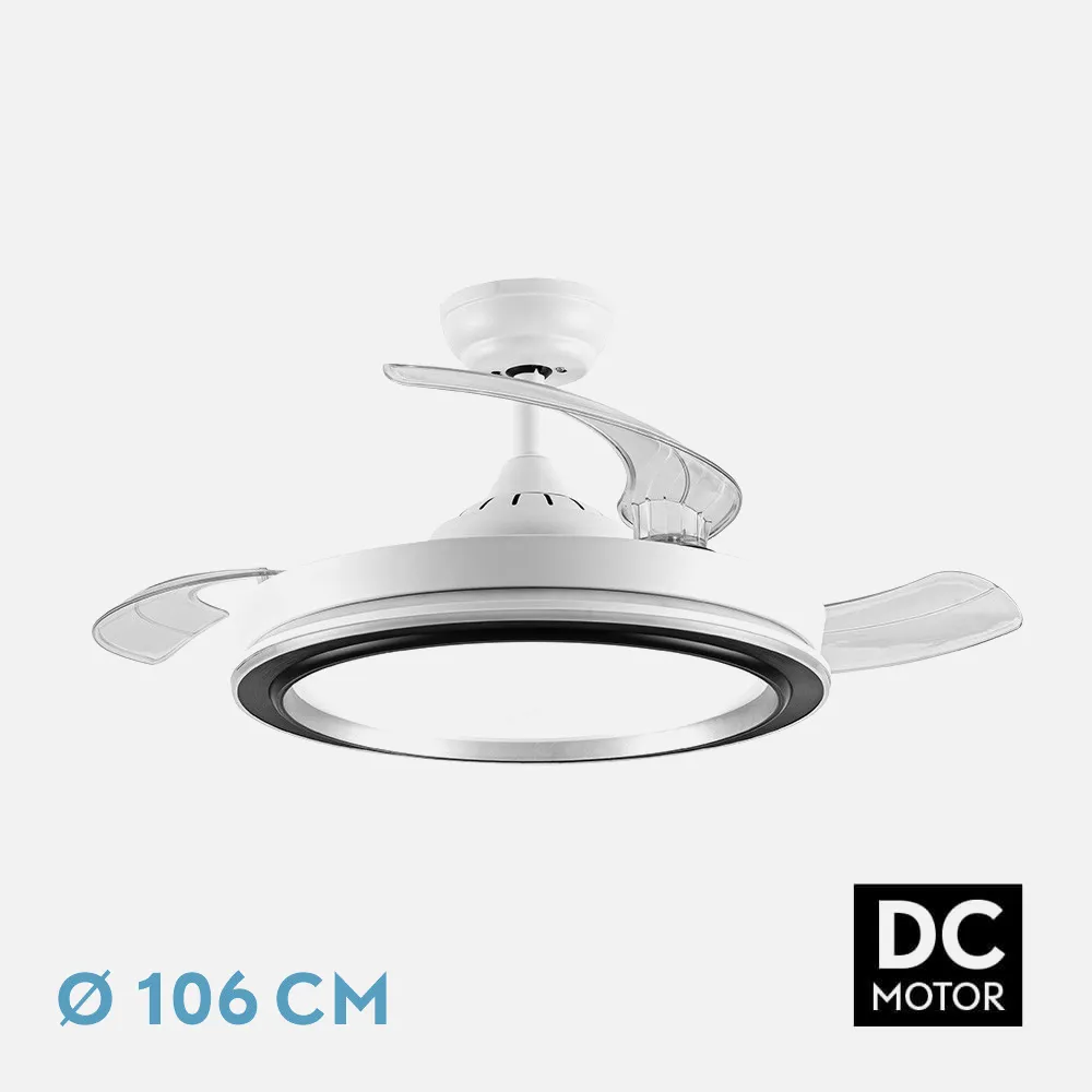 206491301 - Ventilador Dc Picolo 72w 6226lm Blanco/negro 3 Aspas Desp. 106d 3000-4000-6500k Remoto, Memoria