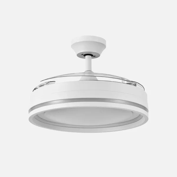 Ventilador Dc Cerrato Blanco 72w 3aspas Desplegables 107d 7200lm 6vel 3000k,4500k,6000k, Remoto+temporizador+memoria