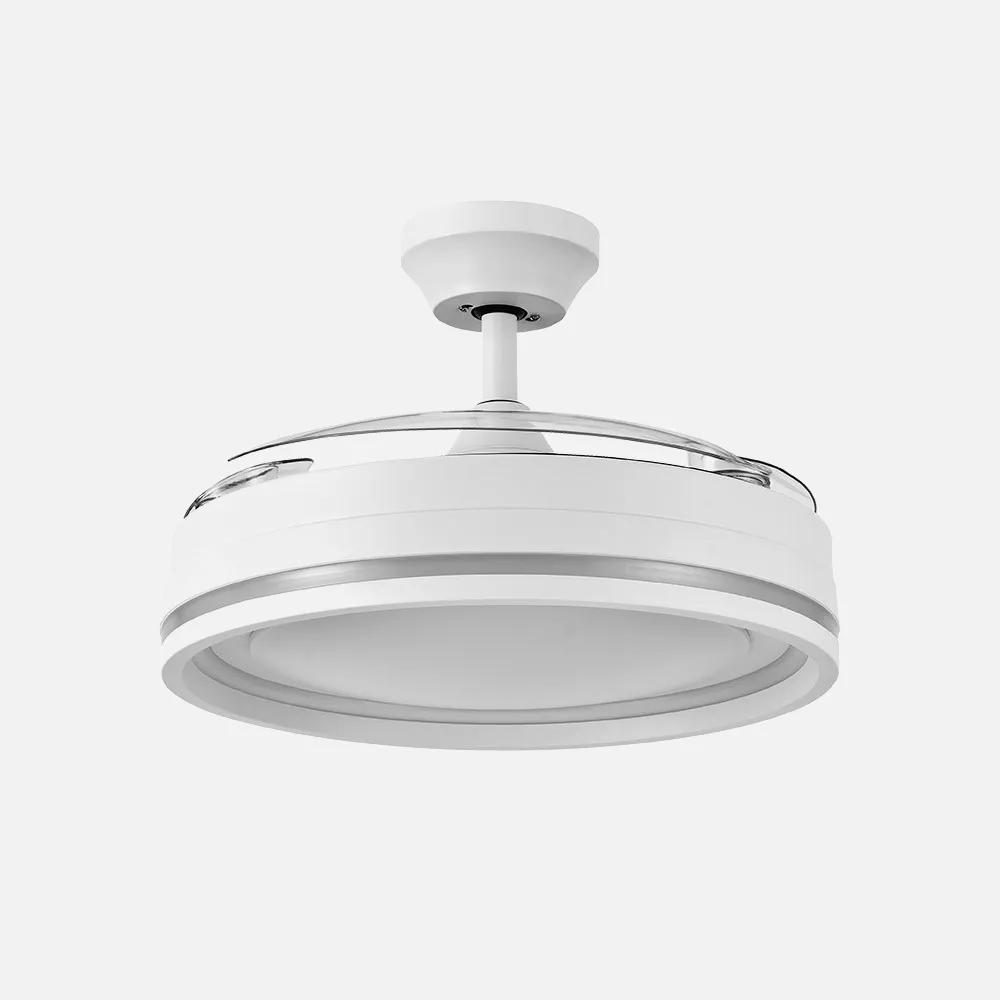Ventilador Dc Cerrato Blanco 72w 3aspas Desplegables 107d 7200lm 6vel 3000k,4500k,6000k, Remoto+temporizador+memoria