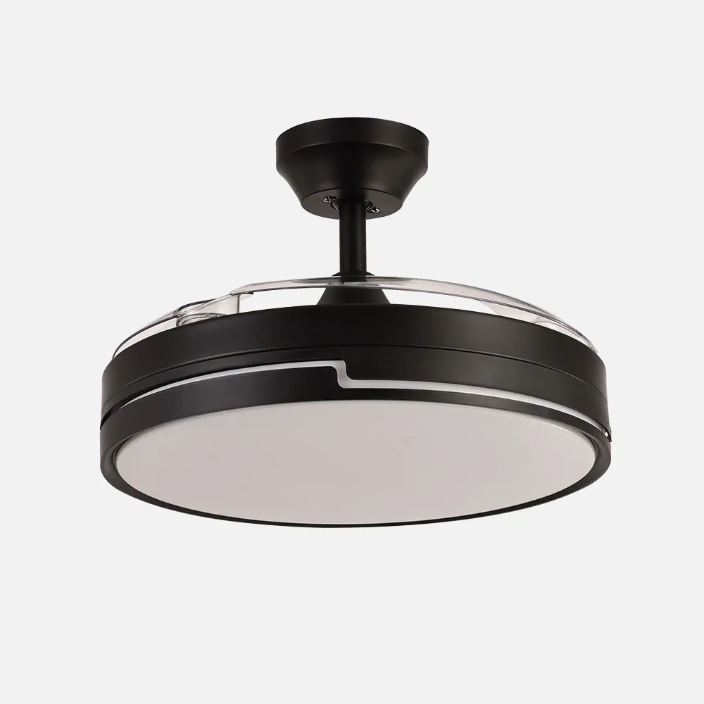 Ventilador DC 72w Olimpia Negro 3 Aspas 107d 6vel. 7200lm 3000-4500-6000K C/remoto, Memoria Y Temporizador 24