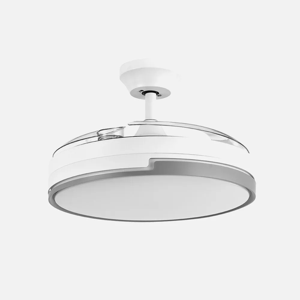Ventilador DC 72w Olimpia Blanco/gris 3Aspas Transp. 107d 6Vel. 7200lm 3000-4500-6000k  C/remoto, Memoria Y Temporizador 24 