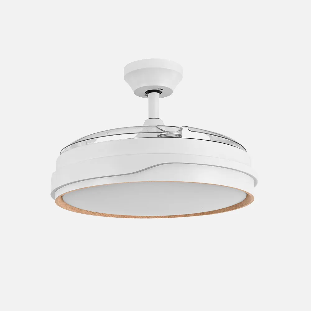 Ventilador Dc Tempano Blanco/haya 3aspas107d 7200lm 6vel 3000k,4500k,6000k, Remoto+temporizador+memoria