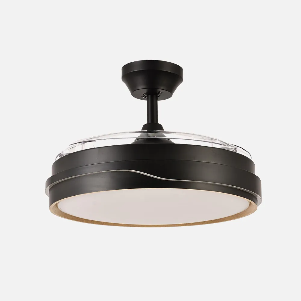 Ventilador Dc Tempano Negro/oro 72w 3aspas 107d 7200lm 6vel 3000k,4500k,6000k, Remoto+temporizador+memoria