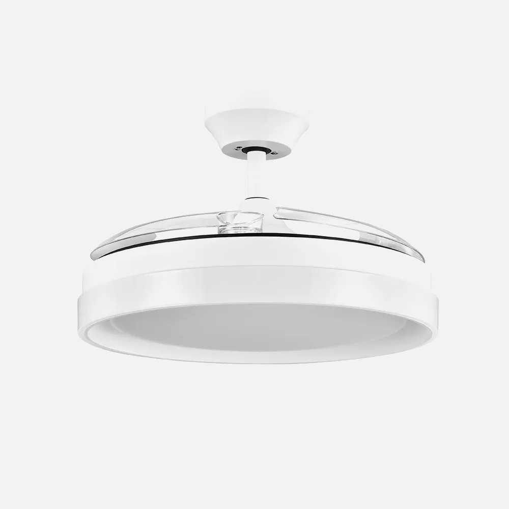 Ventilador Dc Zenit Blanco 72w 3aspas desplegables 107d 7200lm 6vel 3000k,4500k,6000k Remoto+temporizador+memoria