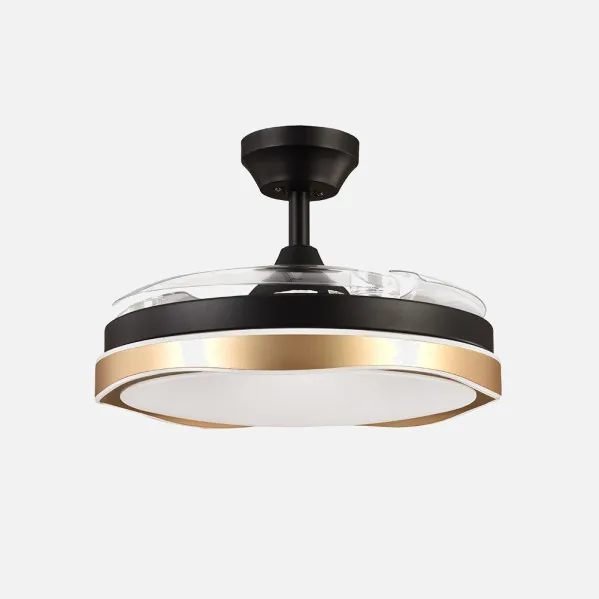 Ventilador Dc Blondi Negro/oro 72w 3aspas 107d 7200lm 6vel 3000k,4500k,6000k, Remoto+temporizador+memoria