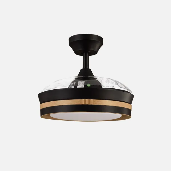 Ventilador Dc Viper Negro/madera 48w 3aspas 91d 4800lm 6vel 3000k,4500k,6000k, Remoto+temporizador+memoria
