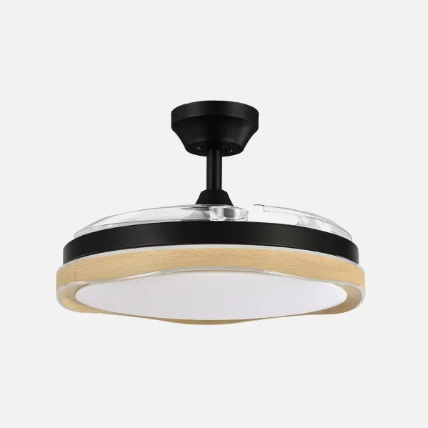 Ventilador Dc Blondi Negro/madera 72w 3aspas107d 7200lm 6vel 3000k,4500k,6000k Remoto+temporizador+memoria