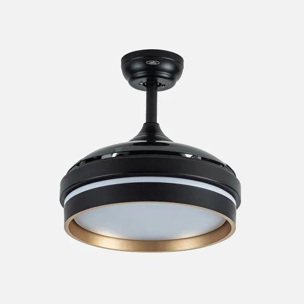 Ventilador Dc Nalon 48w Negro/oro 3aspas 91d 4800lm 6vel 3000k,4500k,6000k Remoto+memoria+temporizador