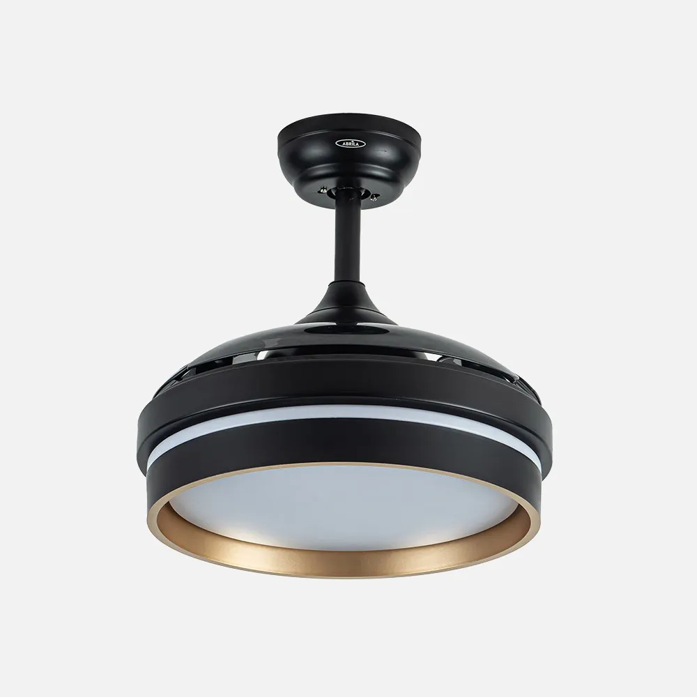 Ventilador Dc Nalon 48w Negro/oro 3aspas 91d 4800lm 6vel 3000k,4500k,6000k Remoto+memoria+temporizador