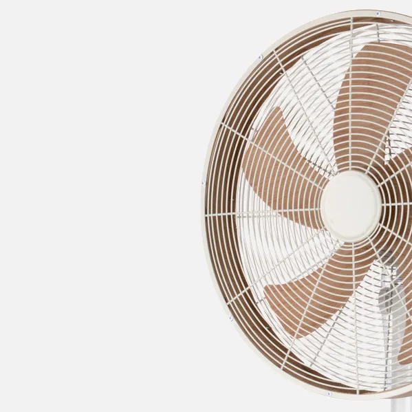 Ventilador De Pie Alcañiz Blanco/haya 3vel.50w.5aspas Oscilante Y Rotatorio Regx45x37cm
