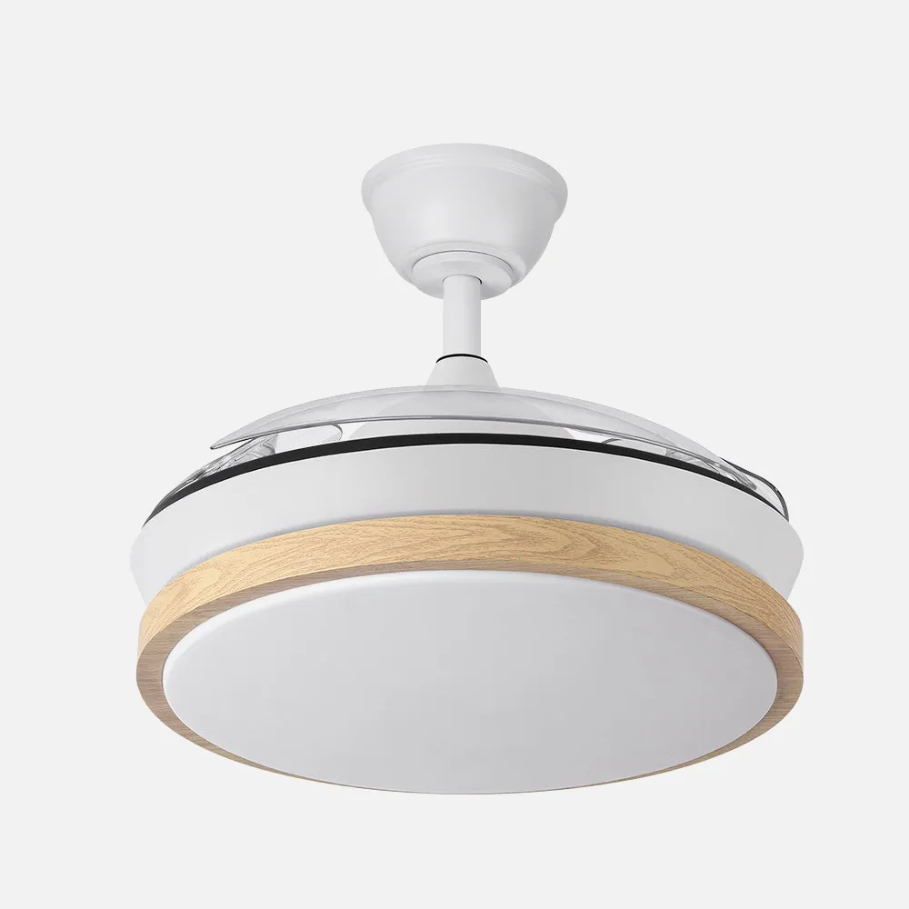 Ventilador Dc Evros Blanc/hay 72w 6120lm 91d 3aspas Desplegables 3000-4000-6000k Remoto, Temporizador, Memoria